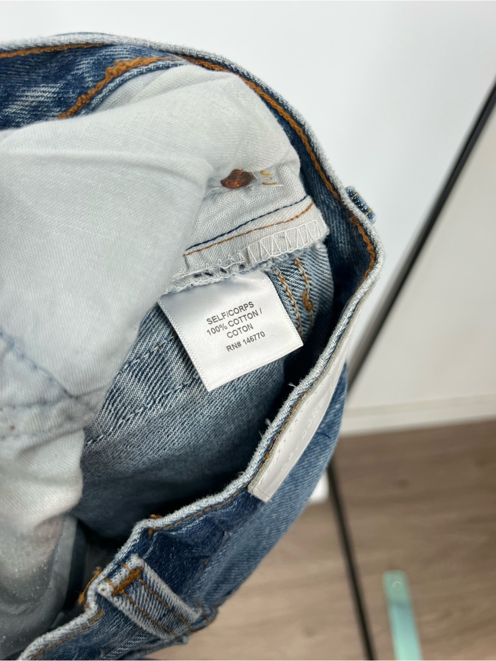 Re/Done High-Rise Button Fly Denim Cutoff Shorts - Picture 8 of 9